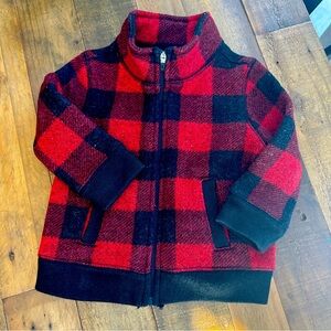 Boys fleece jacket in Buffalo check